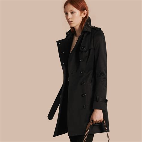 burberry long cotton sateen trench coat|authentic Burberry trench coat.